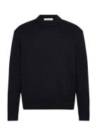 Slhphilip Ls Knit Relaxed Crew Neck Navy Selected