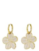 Calista Enamel Earring Gold Bud To Rose