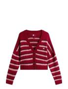 Tjw Badge Stripe Fluff Cardi Ext Red Tommy Jeans