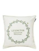 Wreath Linen/Cotton Logo Pillow Cover Cream Lexington Home