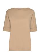 Cotton Boatneck T-Shirt Brown Lauren Women