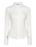 1985 Slim Pique Ls Shirt White Tommy Hilfiger