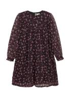 Dress Flower Dobby Black Creamie
