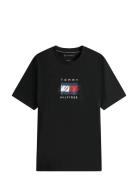 Linear Flag Graphic Tee Black Tommy Hilfiger