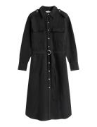 Fluid Utility Midi Dress Black Tommy Hilfiger