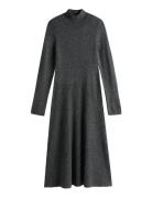 Soft Wool Ls Mock-Nk Swt Dress Grey Tommy Hilfiger