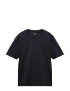 Medium Weight Regular Fit T-Shirt Navy Mango