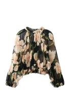 Semi-Transparent Floral Blouse Black Mango