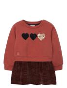 Fleece Combined Dress Red Boboli