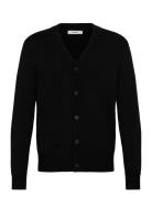 Slhtray Ls Merino Chunky V-Neck Cardigan Black Selected
