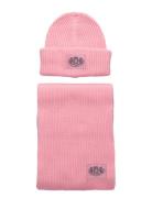 Cheetah Crest Scarf / Beanie Set Pink Juicy Couture