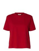 Slfessential Ss Boxy Tee Noos Red Selected
