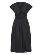 Barletta Poplin Tie Midi Dress Navy French Connection