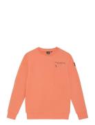 Sweater Chest Print Brushed Orange Indian Blue Jeans