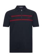 Pique Zip Neck Polo Shirt Navy Fred Perry