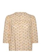 Delicate Printed Cotton Shirt Beige Stella Nova