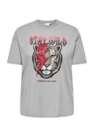 Cartico Life Ss Relaxed O-Neck Tee Jrs Grey ONLY Carmakoma