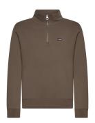 Terry Organic Cotton Half-Zip Sweater Khaki Lexington Clothing