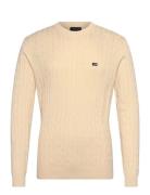 Cotton Cable Knitted Sweater Cream Lexington Clothing