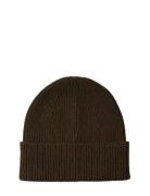 Slmmason Merino Wool Beanie Noos Brown Selected