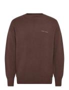 Script Knitted Crew Neck Brown Lyle & Scott