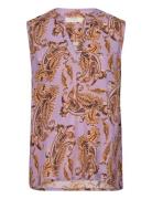 Crtiah Blouse Purple Cream