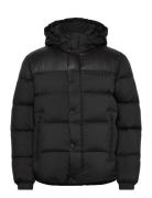 Mix Down Hooded Puffer Black Tommy Hilfiger
