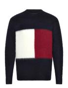 Alpaca Blend Big Flag Crew Neck Navy Tommy Hilfiger