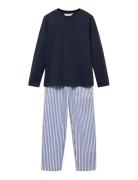 Striped Long Pyjamas Navy Mango