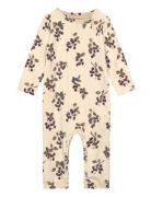 Jumpsuit L/S Printed Cream Petit Piao