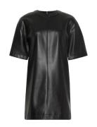Faux Leather T-Shirt Mini Dress Black Calvin Klein Jeans