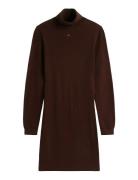 Tjw Ess Turtleneck Sweater Dress Brown Tommy Jeans