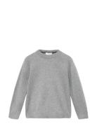 Knitted Sweater With Ribbed Details Grey Mango