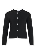 Visway O-Neck L/S Button Knit Cardigan Black Vila