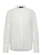 Blouse With Lace Trim Details White Mango