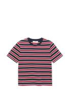 Striped Cotton T-Shirt Navy Mango