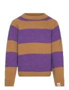 Stripes Beife Boxfish Sweater Purple THE ANIMALS OBSERVATORY