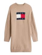Tjw Flag Sweater Dress Ext Beige Tommy Jeans