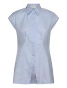 Slfdelia-Fina Slim Ss Shirt Ex Blue Selected