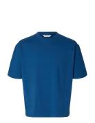 Slhrelaxnorman Ss O-Neck Tee Blue Selected