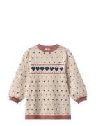 Nova Multi Heart Dress Beige Fliink