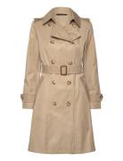 Double-Breasted Cotton-Blend Trench Coat Beige Lauren Ralph Lauren