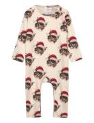 Tnsbholiday L_S Rib Jumpsuit Cream The New