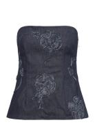 Denim Sleeveless Top Navy ROTATE Birger Christensen