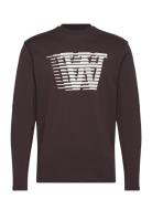 Wwmel Big Print Longsleeve Gots Brown WOOD WOOD