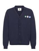 Wwotis Tripple Badge Cardigan Navy WOOD WOOD
