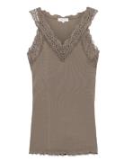 Rwbernadine Sl Lace Top Brown Rosemunde
