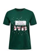 Onlkita Life Reg S/S Top Box Xmas Jrs Green ONLY