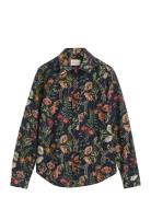 Reg Floral Print Cot Silk Shirt Blue GANT
