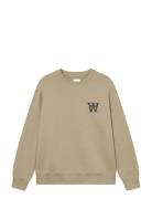 Wwnoel Aa Chest Print Sweatshirt Beige WOOD WOOD